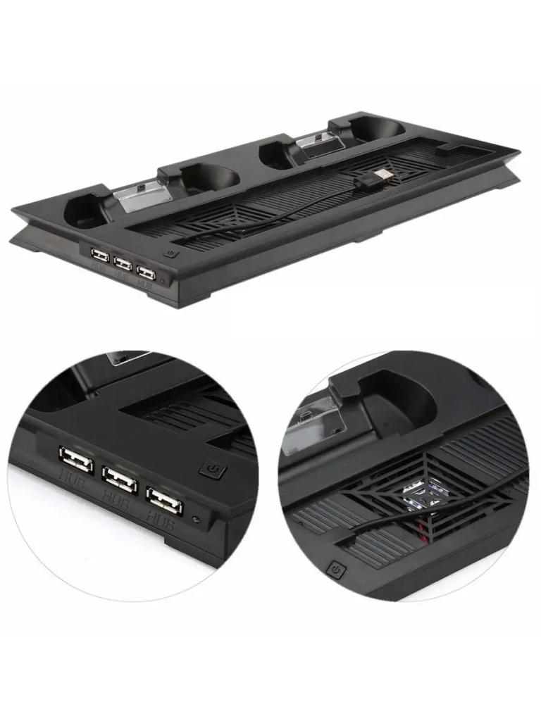 PS4 Slim Cooling Vertical Stand Controller Charging Dock With USB Type-A Ports for PlayStation 4 Slim
