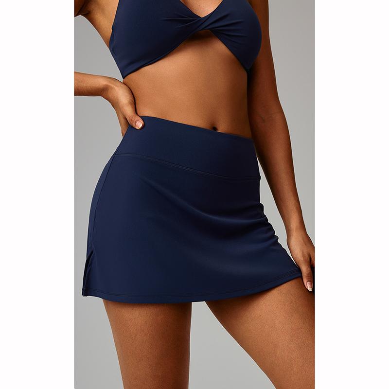 Yoga Skirt Badminton Tennis High Waist Breathable Sweat Skirt Inside Legging