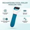 Electric Foot File Rechargeable Callus Remover Dual Roller Design with 1500mAh Battery Pedicure Tool for Dead Skin Removal 2 Speed Modes