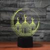 2024 Islamic Architecture 3D Lamp: Colorful Rechargeable Night Light with Touch & Remote Control, 16 Colors, Ideal Gift.