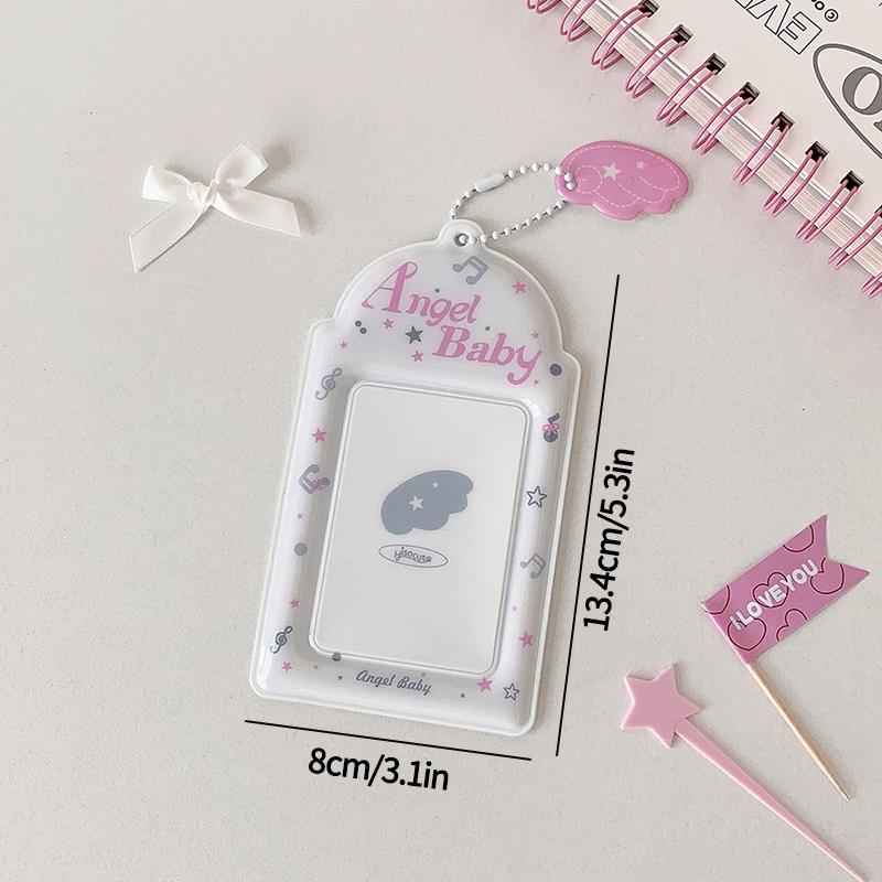 3Inch Photocard Holder Creative Idol Card Protective Sleeves Kpop Photo Protector Keychain Bag Pendant School Stationery Present