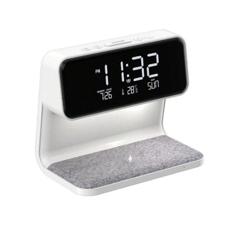 

Беспроводная зарядка 10 Вт, прикроватная лампа с будильником и ночником с трехуровневой регулировкой яркости USB-C Power Cable (No Plug)