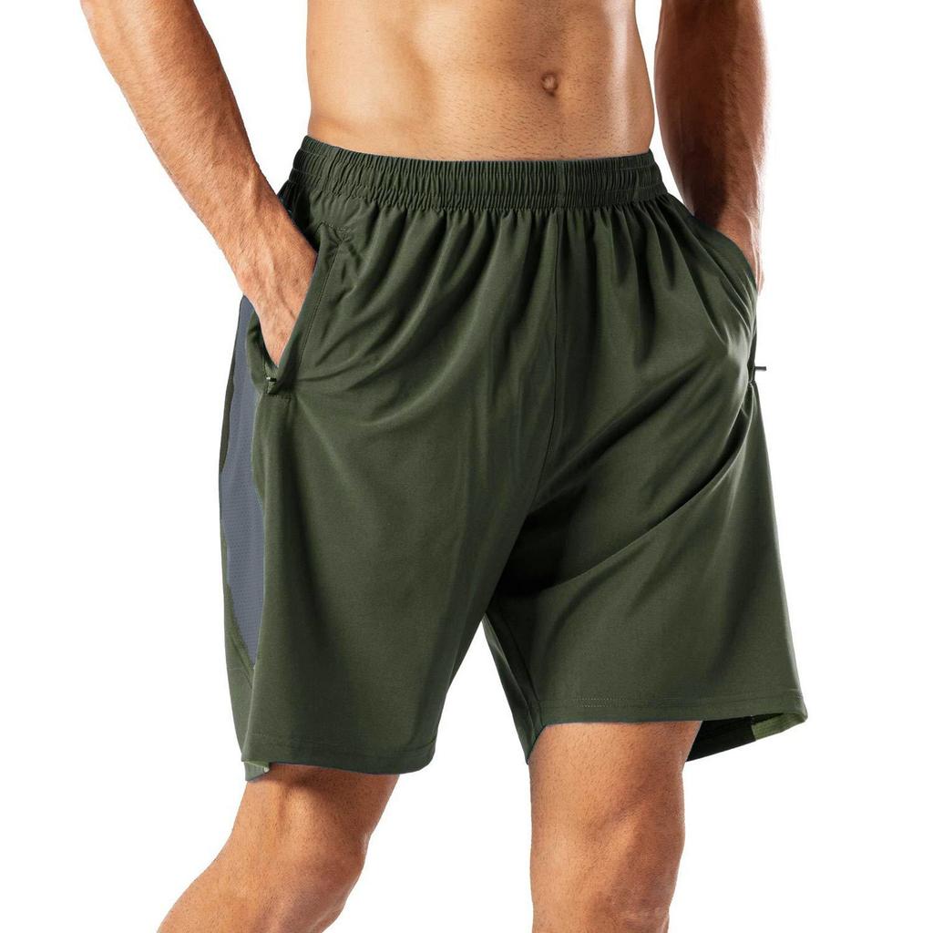 Fashion Men's Color Block Pocket Fitness Sports Running Casual Shorts Pants
