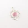 Rosa Katzenaugen Edelstein 925 Gestempeltes Silber Schmuck Handgefertigt Damen Kette Anhänger CP-1-43