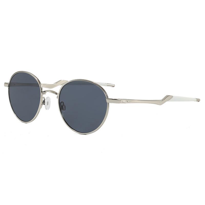 Fashionable new sunglasses for women, European and American trendy glasses for men, decorative thin-rimmed colored lenses, round retro sunglasses