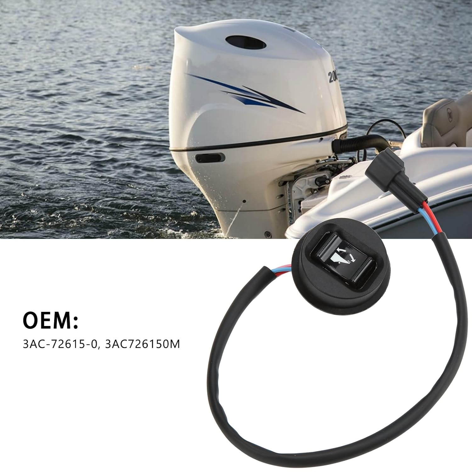 Trim Tilt Switch, Outboard Power Trim Tilt PTT Switch Assembly 3AC-72615-0 3AC726150M Replacement for Tohatsu UP to Outboard Motor