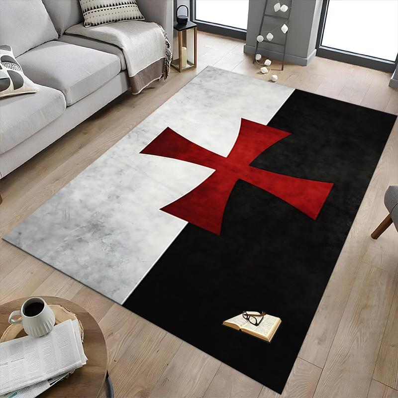 1pc Cross Flag Carpet, Office Rug Outdoor Mat Home Decor Area Carpet Festival