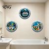 Self Adhesive Tropical Fish Decals 3Pcs Underwater World Wall Sticker, Ocean Animals Decals, Peel And Stick Vinyl Creative Bathtub Side Stickers