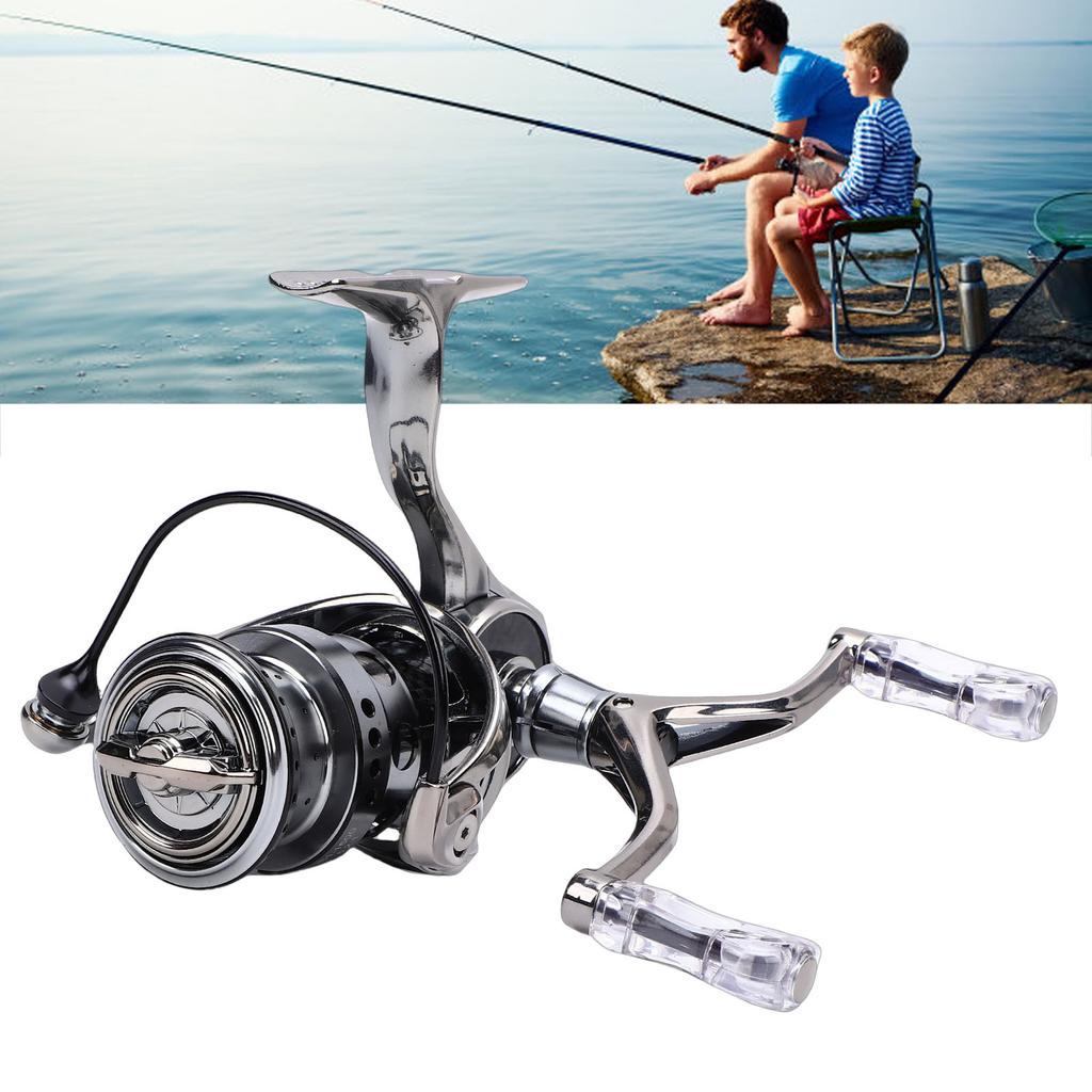 Fishing Reel with Carbon   Rock  Arm Stainless Steel Bearing 4KG Brake 5.2:1 Gear Ratio Double Handle IS1 1500