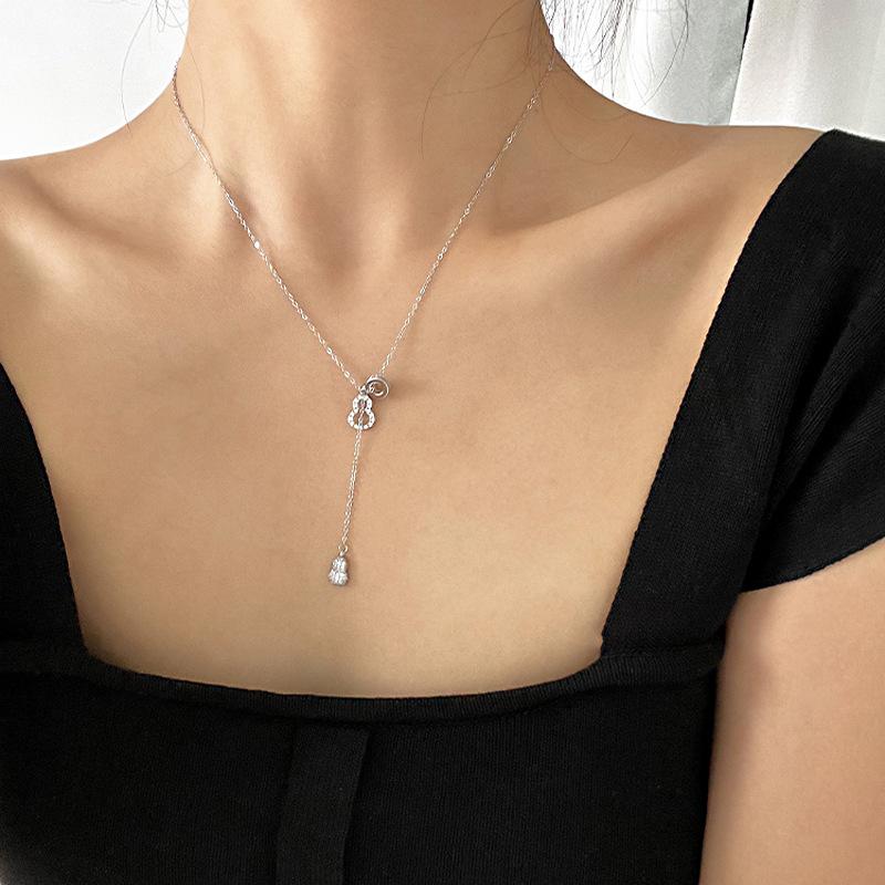 Simple Wind Round Bead Fringed Necklace Female Collarbone Chain Cold Wind Gift Adjustable Choke Neck Chain Female