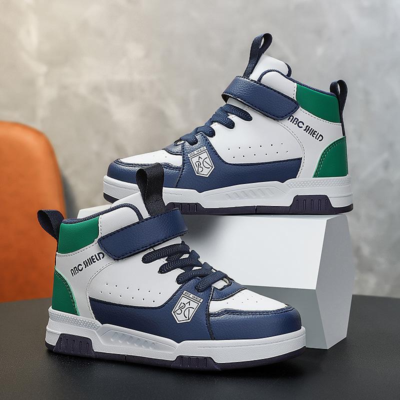 Children's autumn and winter campus 2025 high-top sports shoes Boys' fashion breathable shoes Middle and older children's girls' outdoor sports shoes