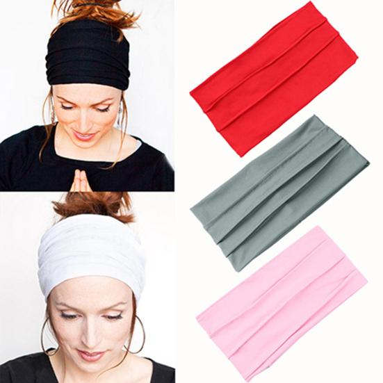 Women's Fashion Sports Stretch Wide Headband Head Wrap Yoga Hair Band Turban