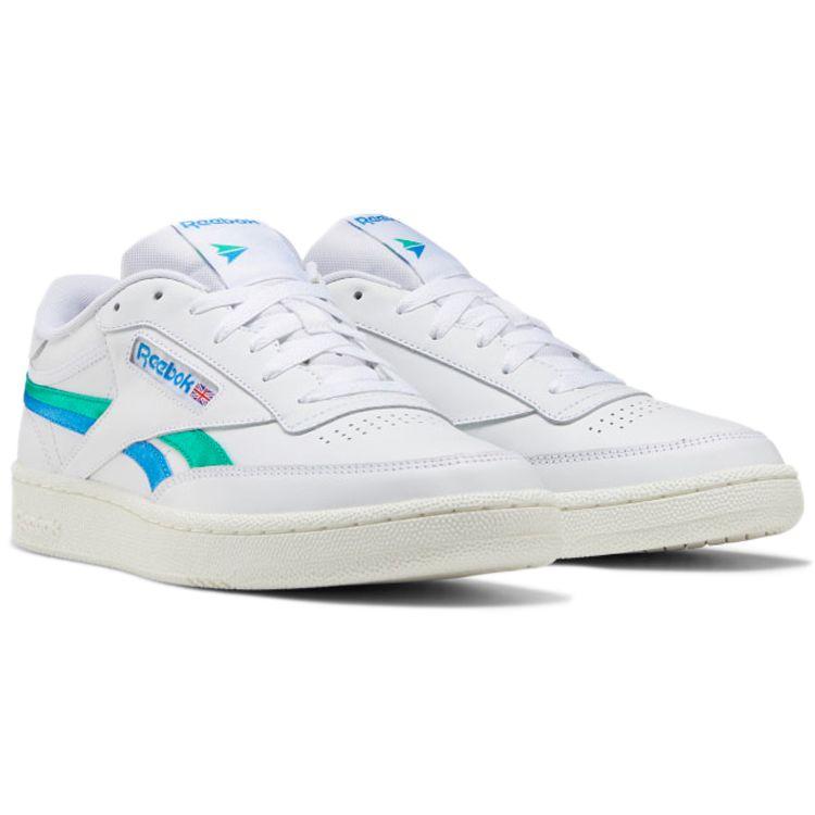 Reebok Club C Revenge Casual Comfortable Wrap Low-Top Sneakers Unisex Sneakers White Green Blue FV6368