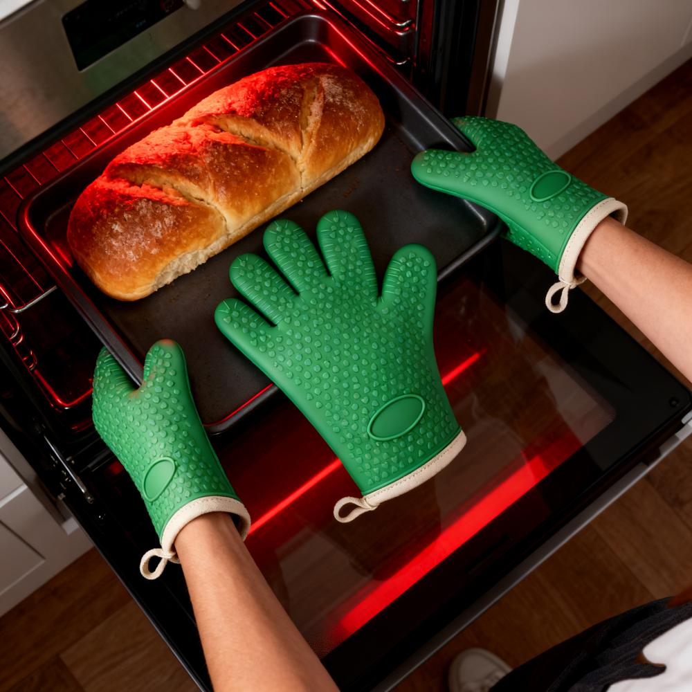 Silicone Anti-Scalding Gloves Microwave Oven Baking Special Heat Insulation Gloves Thickened High Temperature Kitchen Household