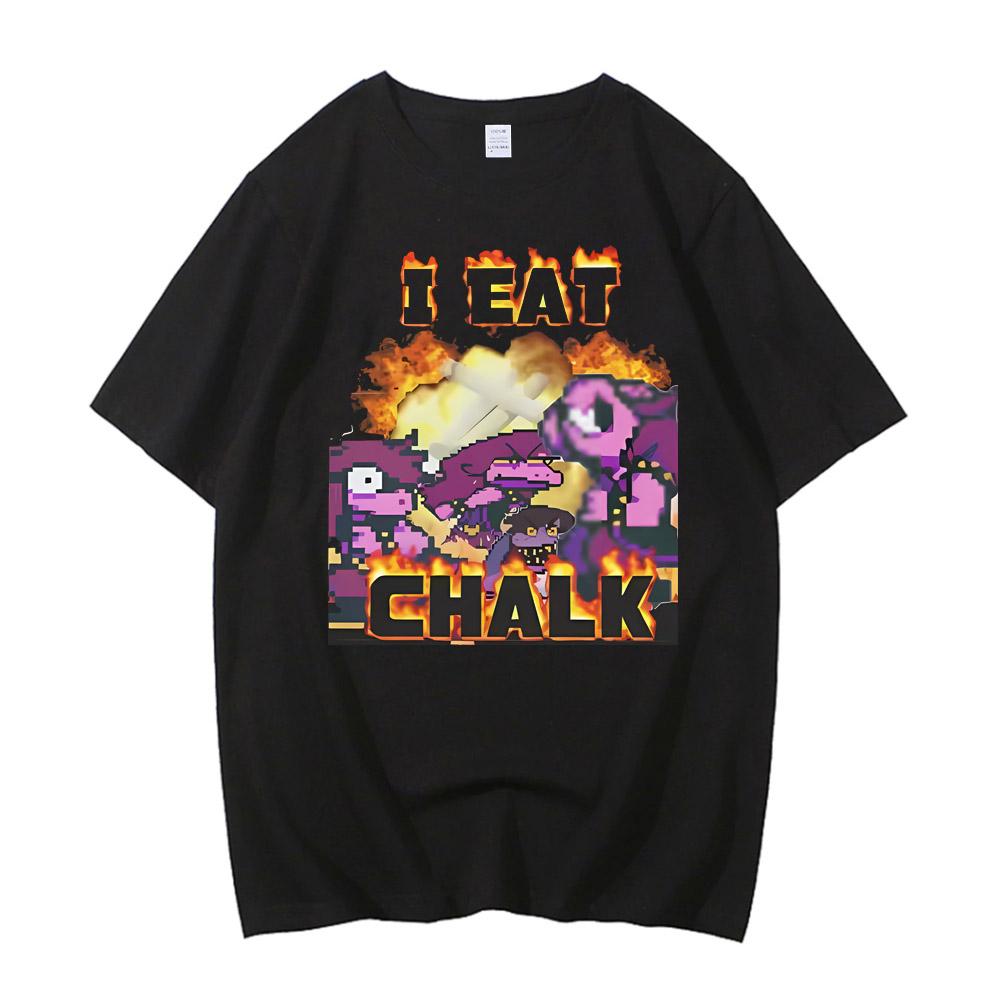 

I Eat Chalk Deltarune Game T-shirt Men Women High Quality Cotton Short Sleeve Round Neck Tshirt Streetwear Male Graphic T Shirts 4XL