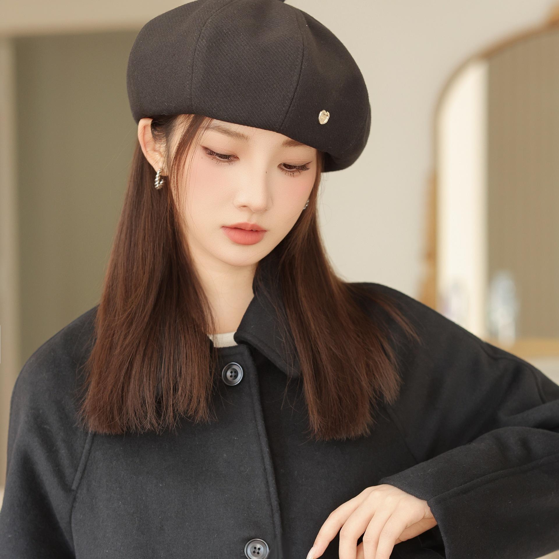 

Новый берет для женщин на осень и зиму, новый, подчеркивающий лицо, шляпа маленького художника Beilee, ретро, литературный, простой, с маленьким логотипом One size