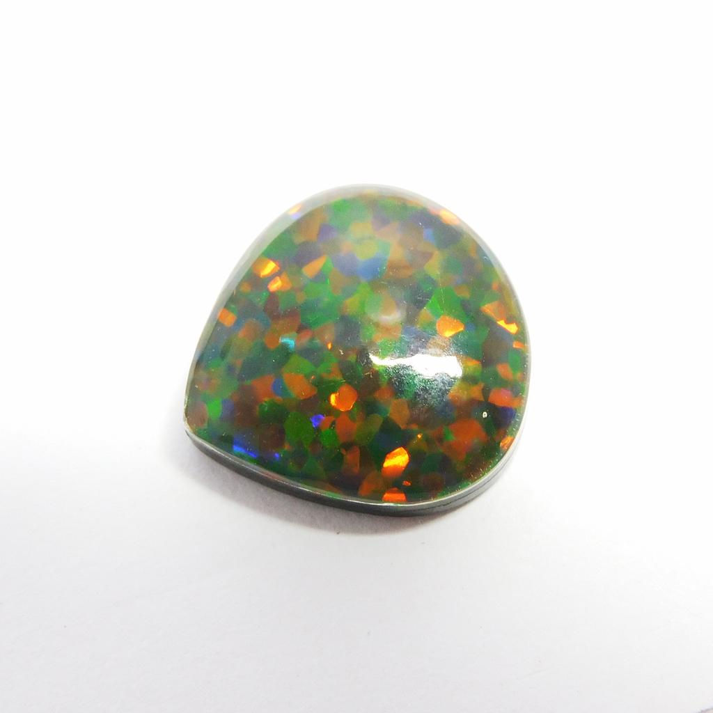Lab-Created Opal Loose Gemstone 13.90 ct Doublet Pear Cut Multi Color for Jewelry Making and Crafts