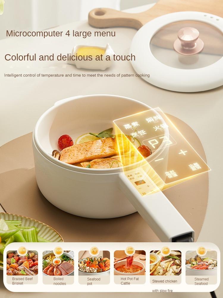 1600ML 220V Electric Cooking Pot Household Mini Frying Pan Home Non-stick Electric Hot Pot Multi Cooker
