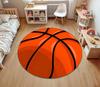 Lebendiger 3D-Rund-Basketball-Teppich, rutschfester Dekorations-Teppich mit Thema für Sportfans, für das Jungenzimmer