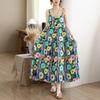 Sleeveless Strap Cotton Vintage Floral New In Dresses For Women Casual Long Summer Dress Elegant Clothing