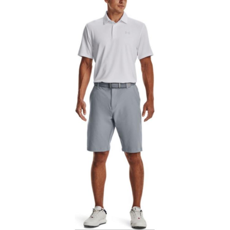 Under Armour Solid Color Golf Short Sleeve Polo Shirt Men tops White 1378673-100