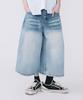 TEN PAST SEVEN Two-Tone Washed Denim Bermuda Pants