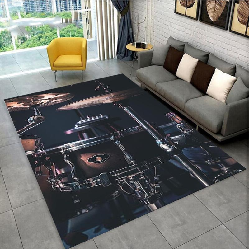 3D Drum Instrument Carpet, Living Room,bedroom, Sofa, Door Mat, Decorative Carpet, Drum Sound Insulation and Anti Slip Floor Mat