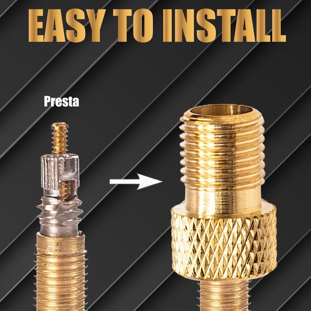 Golden Bicycle Valve Adapter Copper Bike Tire Valve Adapter Bicycle Pump Adapter