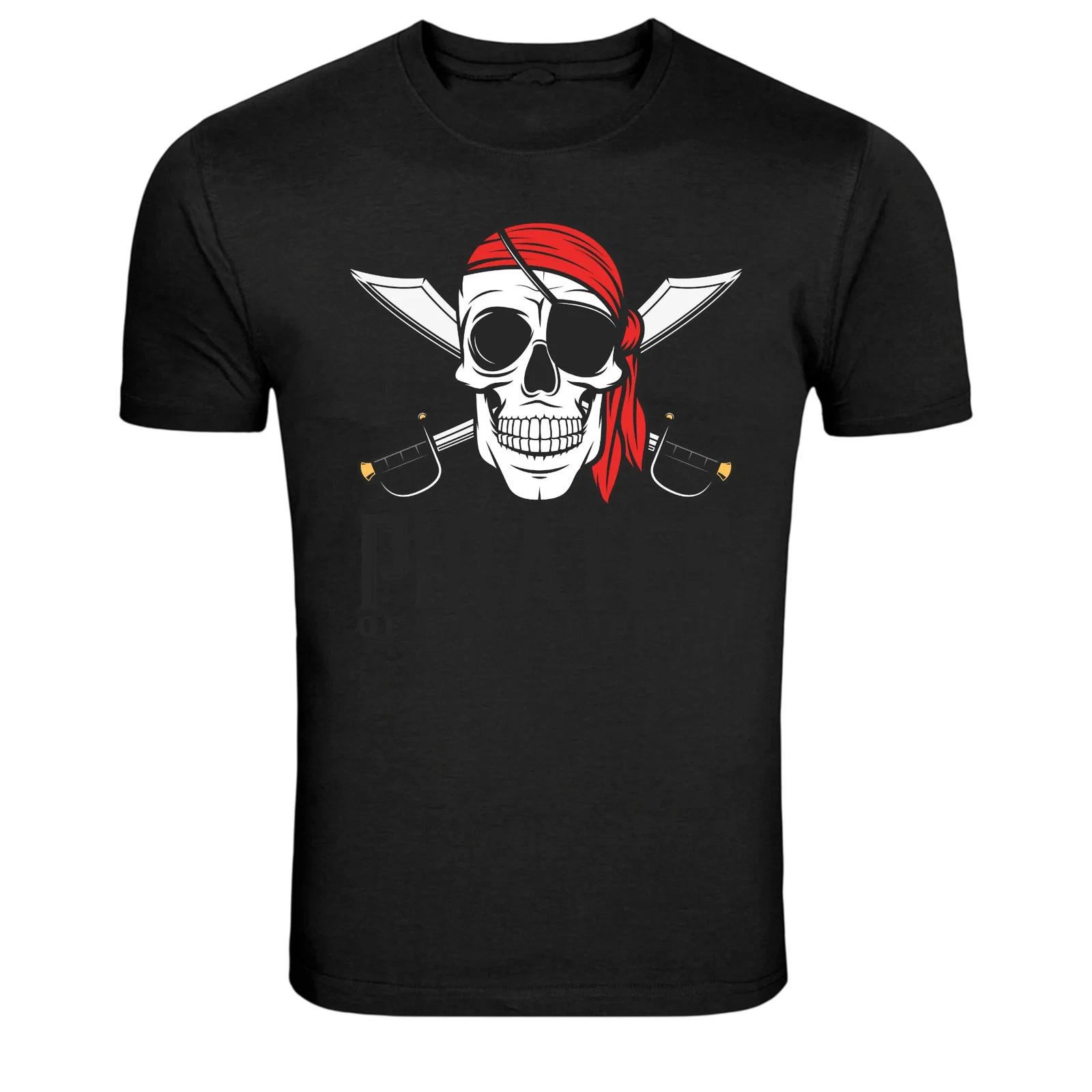 Pirate Skull Crossed Swords Graphic T Shirt Treasure Hunter Tee XL
