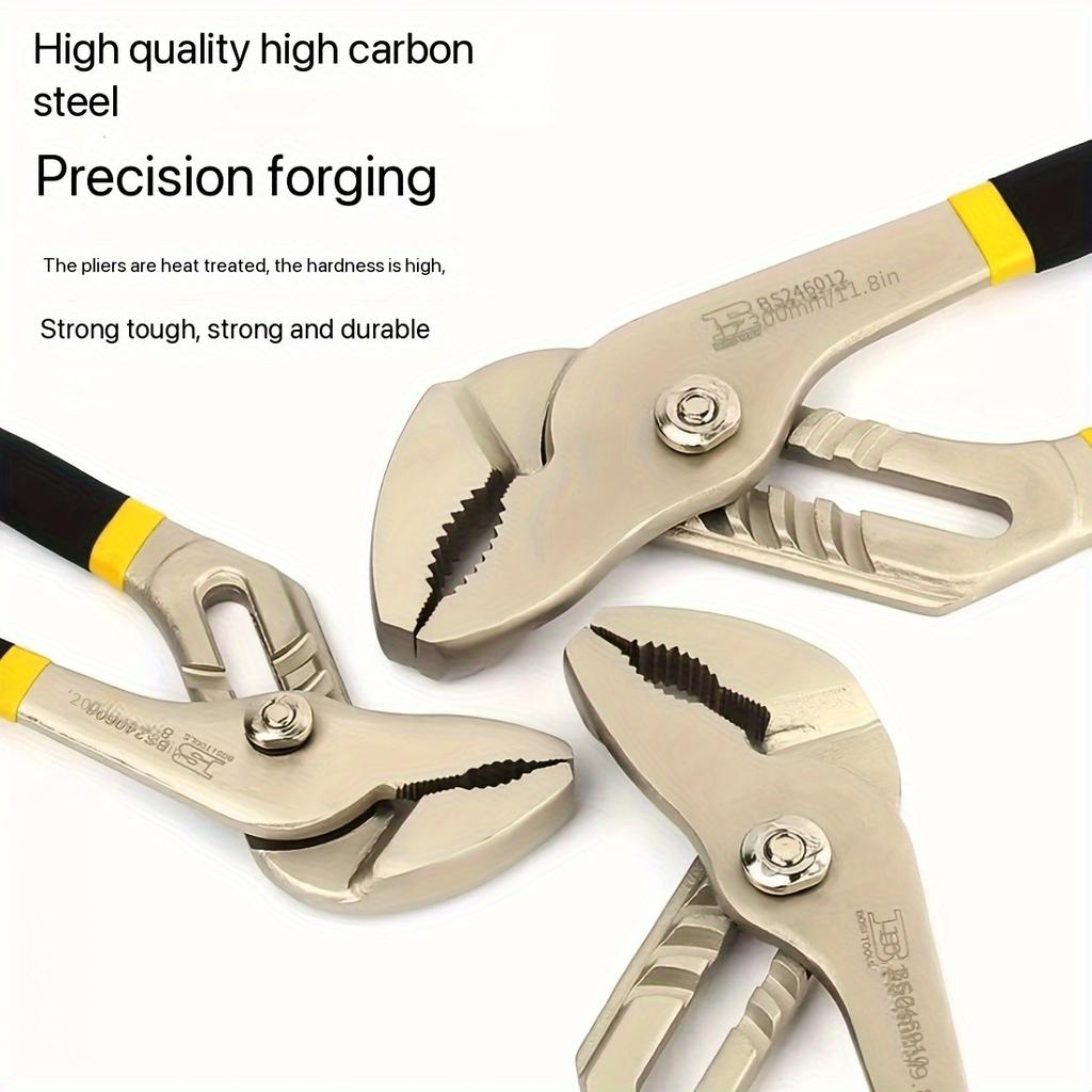 Round Mouth 8 Inch Water Pump Pliers Pipe Pliers Auto Repair Tools Pipe Pliers Movable Pliers