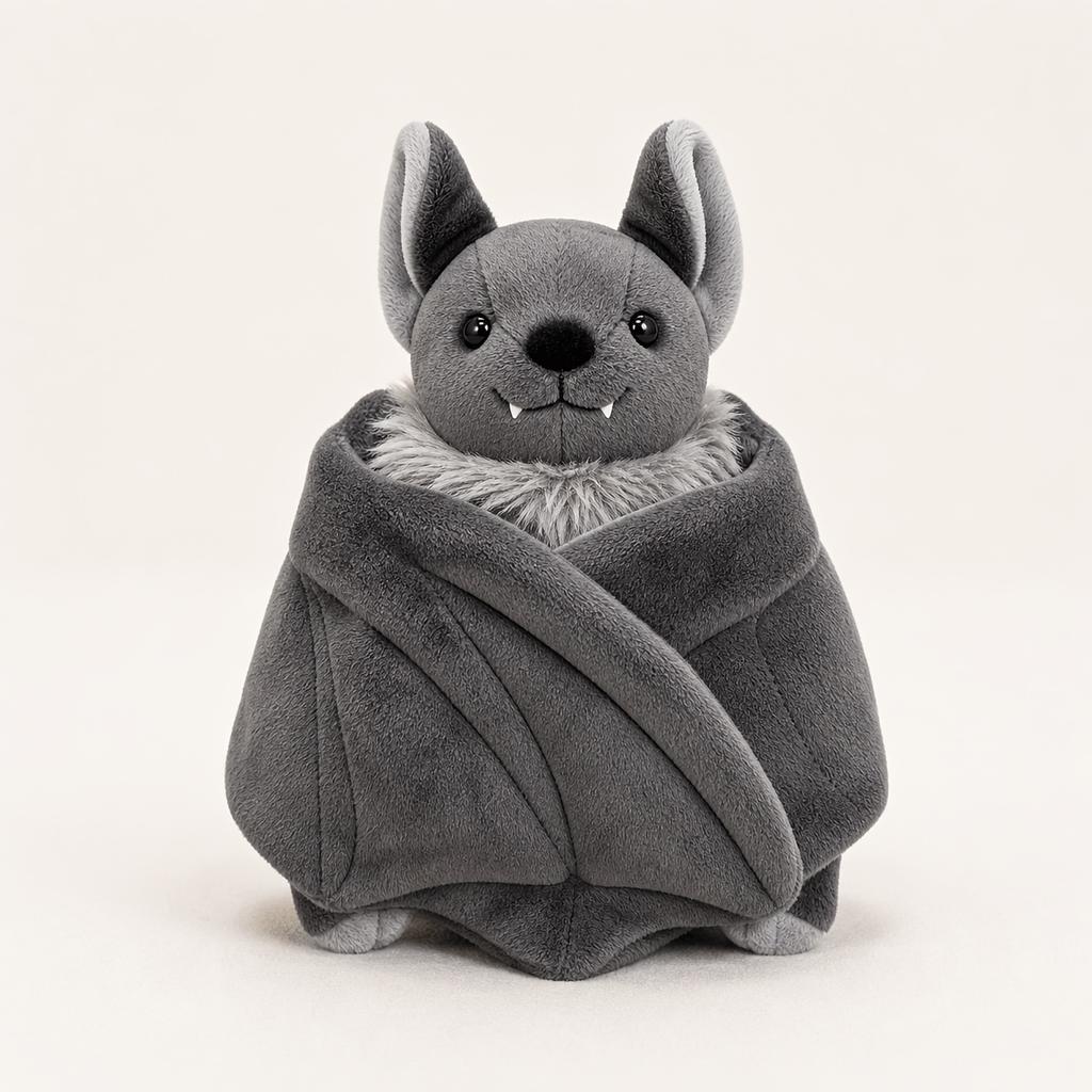 Halloween Bat Plush Toy17.7Inch Black Bat Stuffed Animal Cute Flying Fox Plush Toy Soft Gothic Style Decorative Gift
