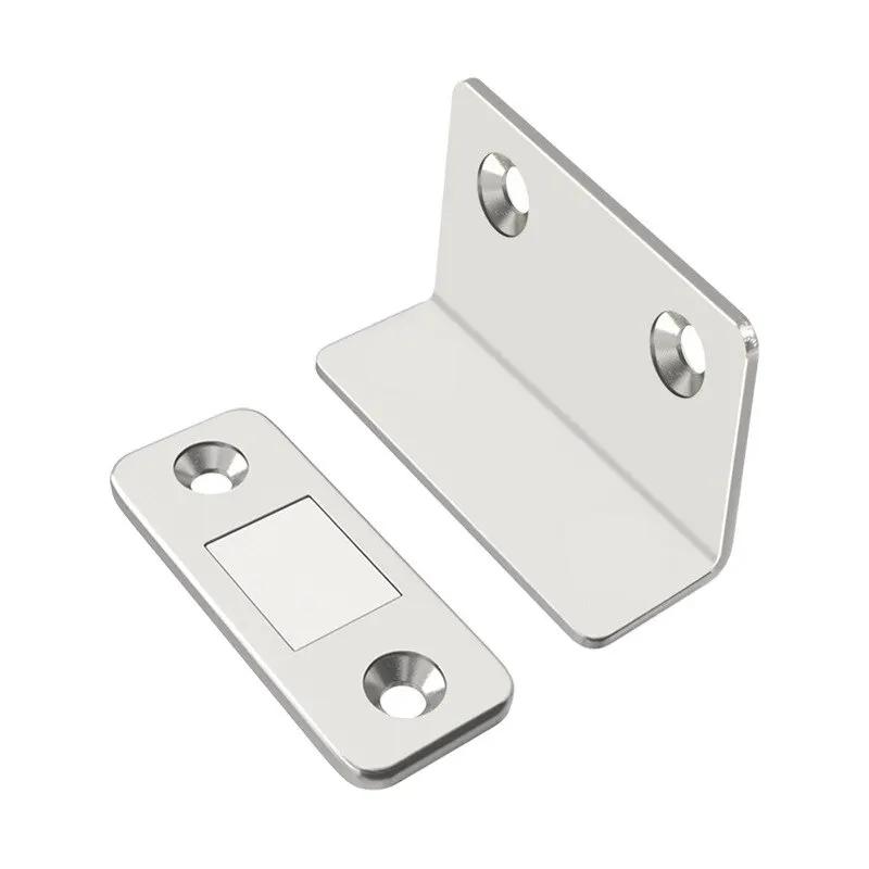 Ultra Thin Latch Cupboard L Type Door Closer Cabinet Catches Door Stopper Furniture Fittings Strong Magnetic Kitchen Accessories