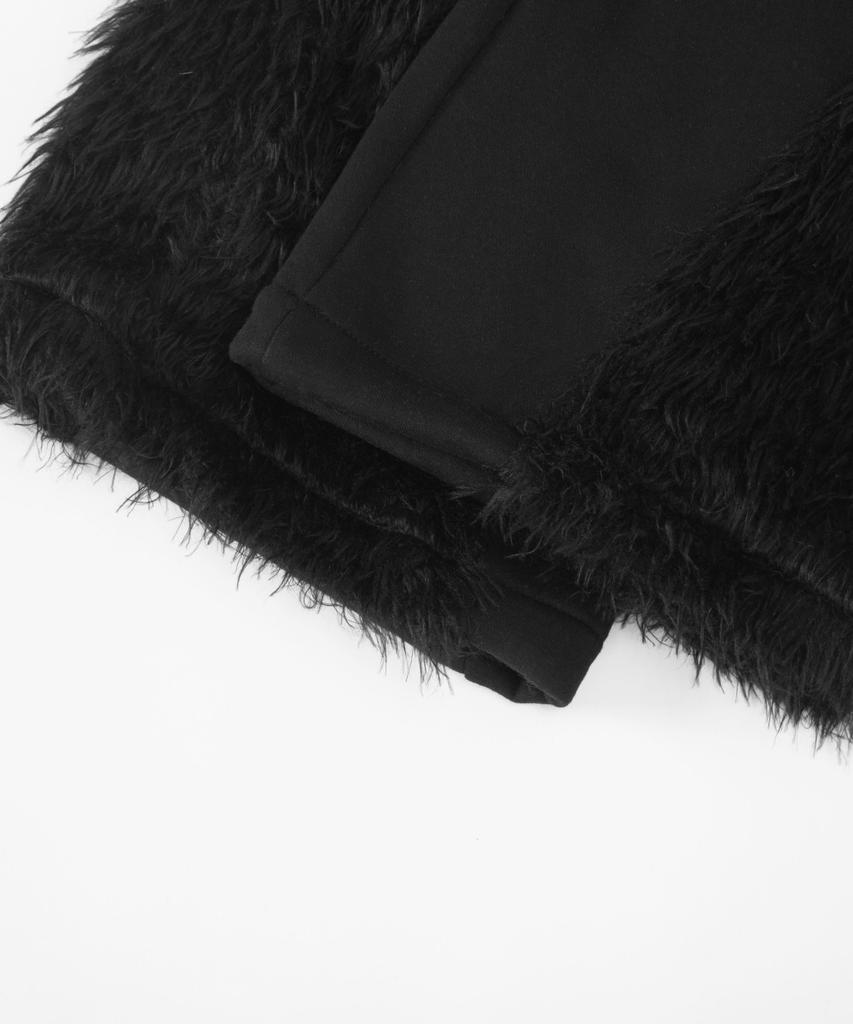 Lekim Fur Flare Sweatpants (Black)
