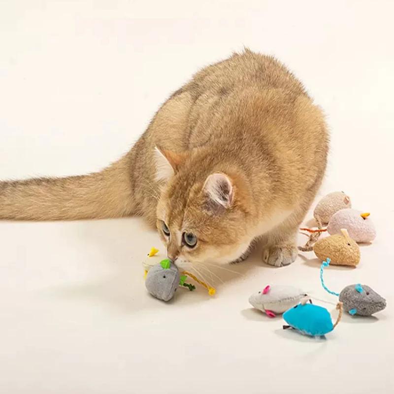 Fun Plush Mouse Cat Toy For Kitten Colorful Cute Plush False Mouse Pet Cat Accessories Pet Toy Mice Cats Catnip Toys Interactive