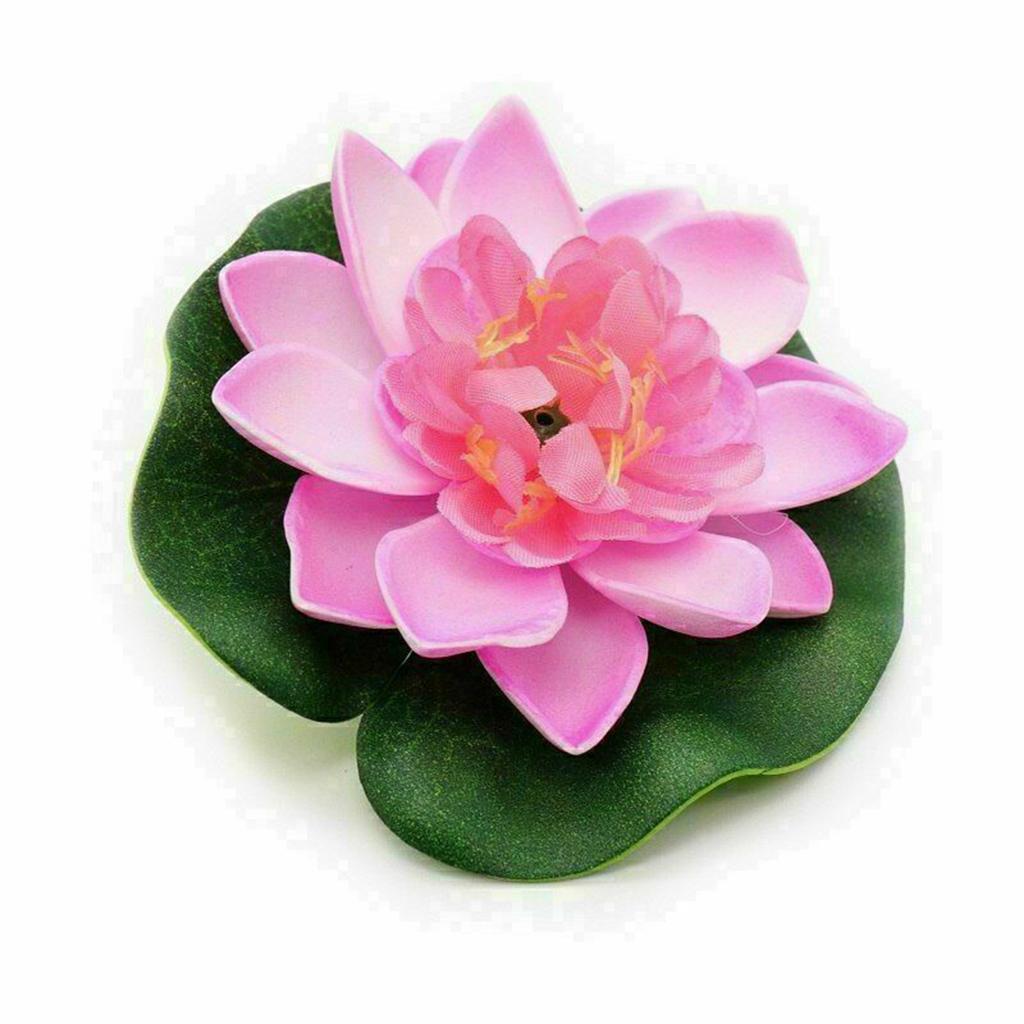 10PCS Lotus Colorful Artificial Flowers Floating Fake Lotus Plant Lifelike Water Lily Micro Landscape For Pond Garden Decor