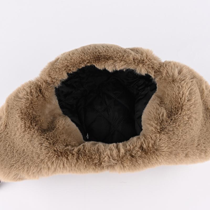 Russia Winter Faux fur Hat Unisex Windproof Warm Bomber Hats Outdoor Earflap Ski Cycling Hat