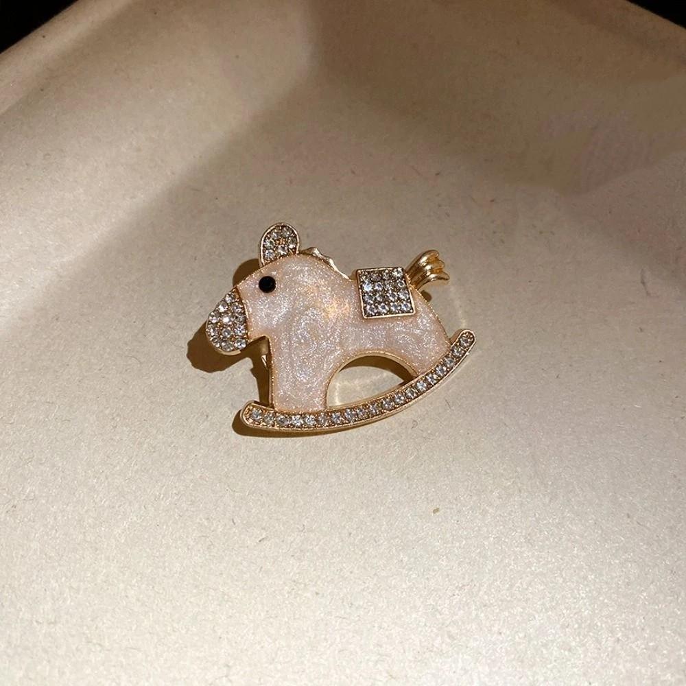 Rhinestone Little Horse Brooch Jewelry Accessories Animal Lapel Pins Luxury Zodiac Pony Pin  Unisex