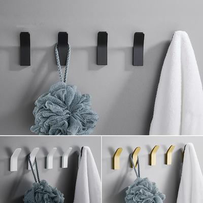 1 pièce Crochet à vêtements noir tendance sans trou Aluminium spatial Crochet à vêtements blanc Accroche murale Murale Salle de bain Crochet à manteau Crochet simple
