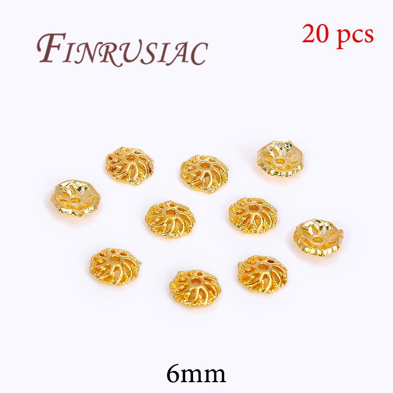 18K Gold Plated Bead End Caps For Jewelry Making Supplies Spacer Bead Caps DIY Accessories
