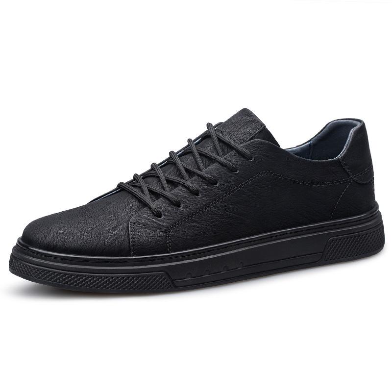 Men s Casual Leather Low-Top Sneakers: British Style Versatile Sports & Work Shoes 42