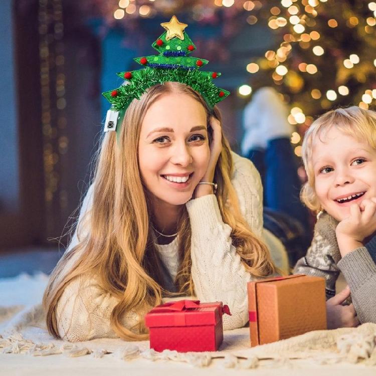 Batteriebetriebenes leuchtendes Weihnachtskopfstück Leuchtende Haardekoration für Nachtpartys Familienfeiern