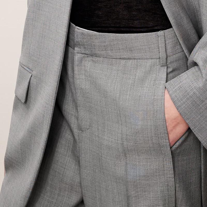 LESS Women's Wool Blend Straight-Leg Trousers