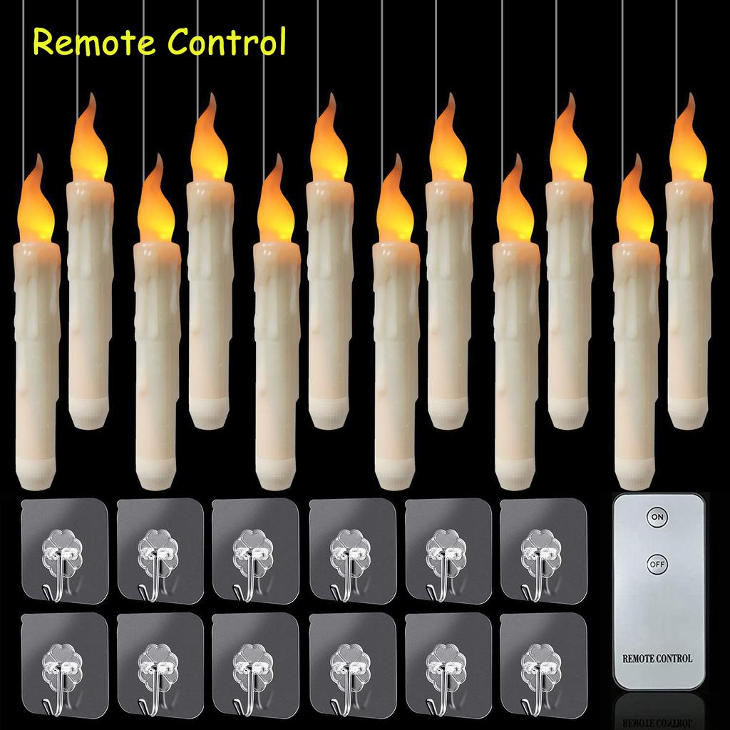 6/12PCS Christmas LED Flameless Candles Remote Control Floating Candles for Party Church Halloween Home Decoration