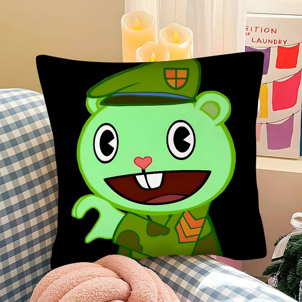 Pc Happy Tree Friends Pillow Case Fashion Square Pillowcase Bedroom Sofa Room Ins Decoration Leisure