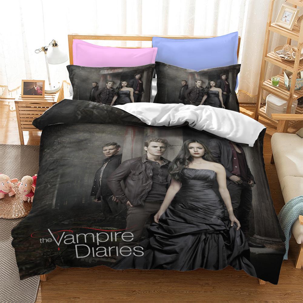 3D Printed The Vampire Diaries Bedding Set Boys Girls Twin Queen Size Duvet Cover Pillowcase Bed Kids Adult Home Textileextile