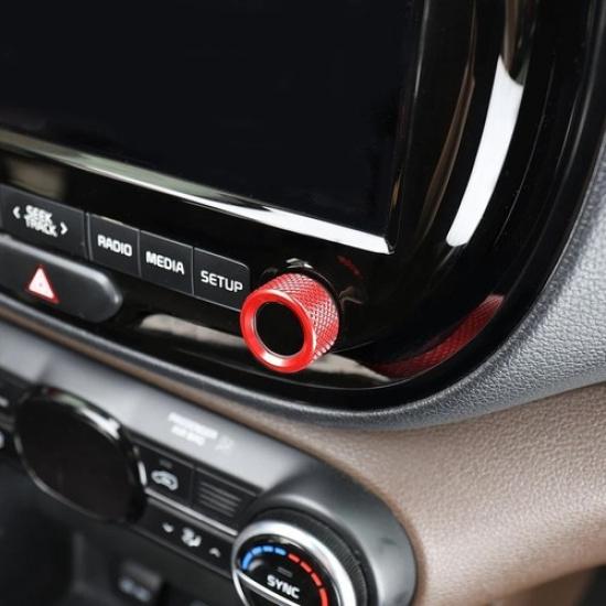 2PCS Radio Switch Volume Adjustment Knob Trim Cover Ring for Kia Soul -2025