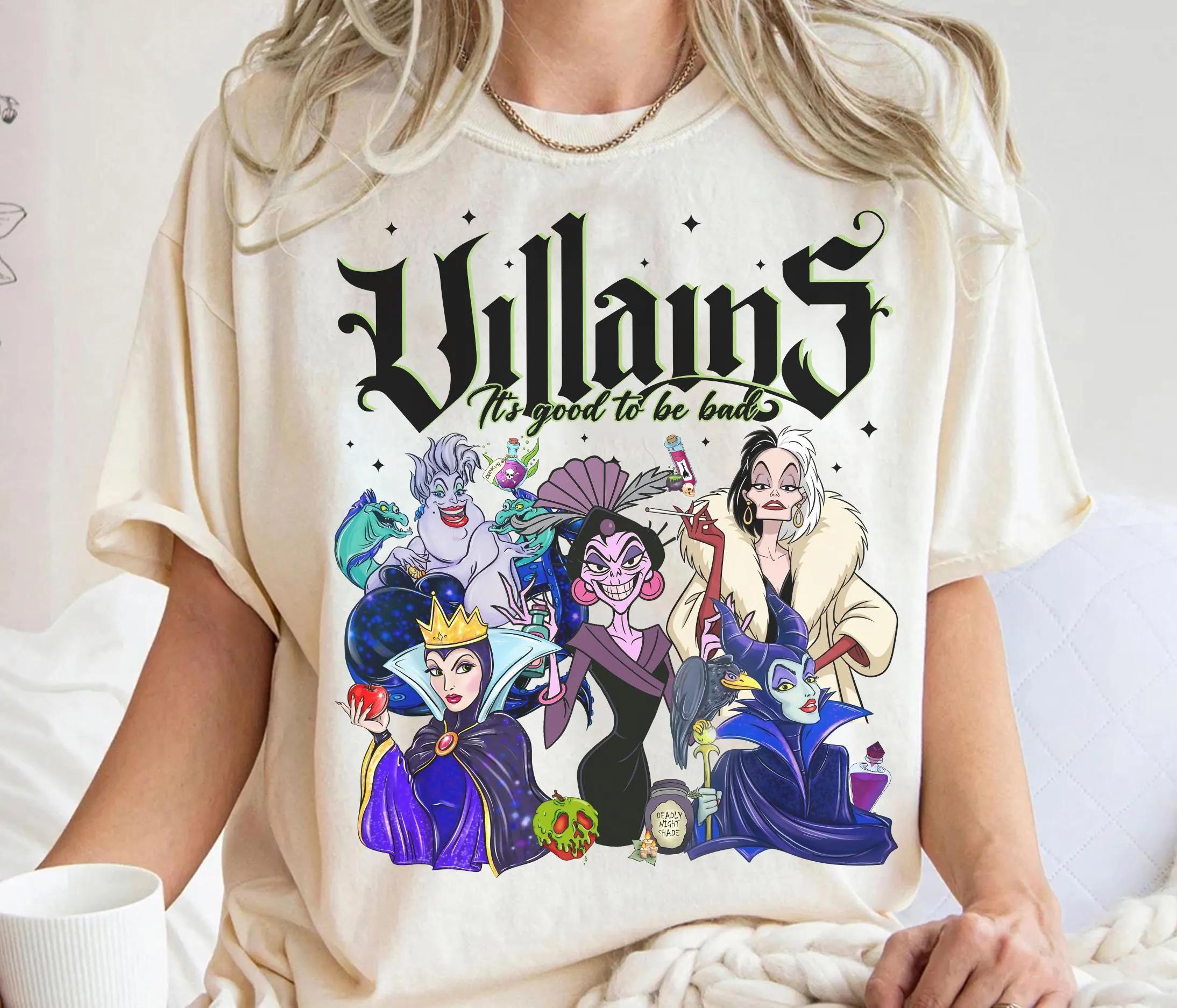 Vintage Disney Villains Its good to be bad Halloween shirt Maleficent Ursula Evil Queen Cruella Female Villains Girls Trip S
