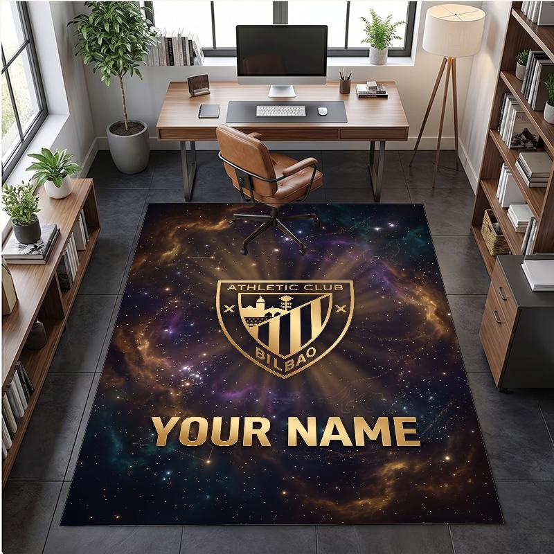 Crystal Velvet Rug Athletic Bilbao FC Print Custom Name Text Floor Mat Home Decor