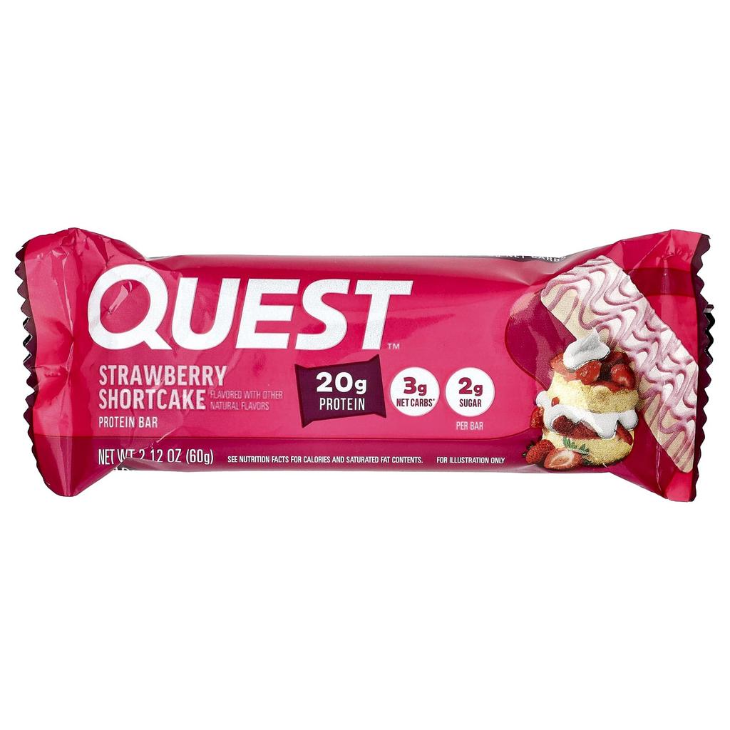 Quest Nutrition Protein Bar, Strawberry Shortcake, 4 Bars, 60g (2.12oz) Each