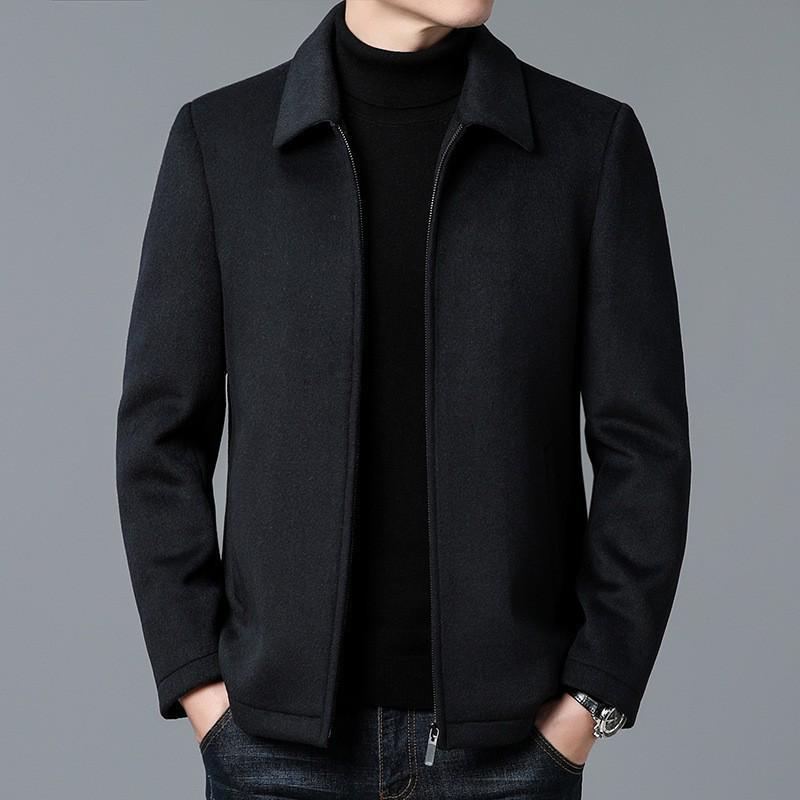 2025 Autumn/Winter Men's Wool Coat: Business Casual Lapel Jacket